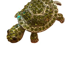 Green Crystal Turtle jewelry piece